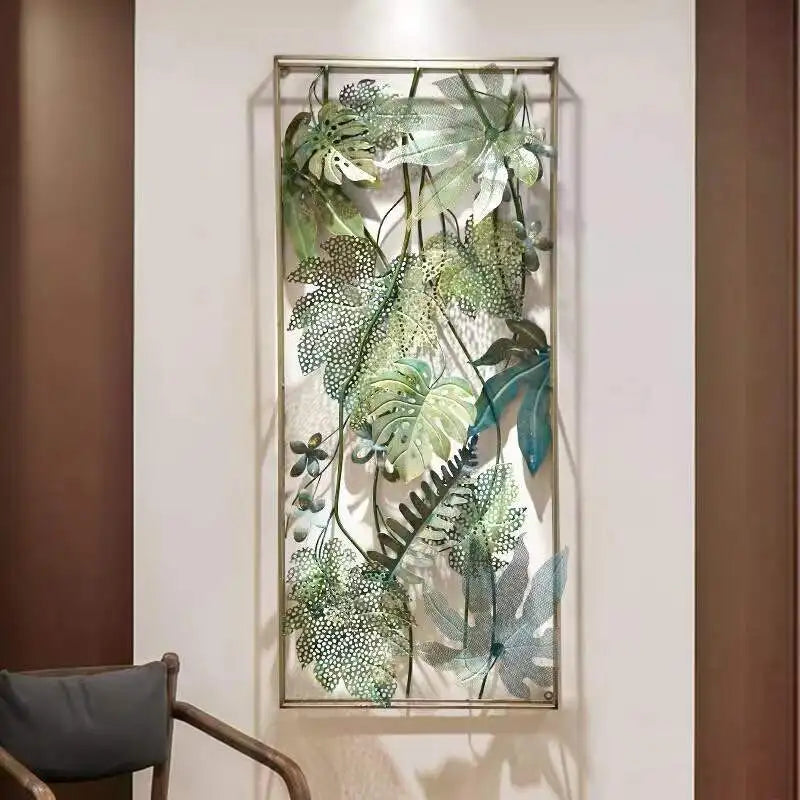 140X60CM Home Elegant Green Wall Decorations Large Brisk Leaves Shaped Wall Art Decor for Living Room Dropshippingn DDP
