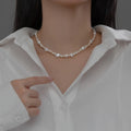 925 Sterling Silver Irregular Natural Baroque Pearl Beaded Choker Necklaces Fashion Jewelry for Women