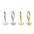 YHE0150  New Trendy 18K Gold Plated Crystal CZ Cubic Zirconia Evils Eye Drop Hoop Dangle Earrings for Women Daily Wear