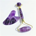 Huiying Hot selling cheap skincare device face messager amethyst gem stone roller guasha sets Kit