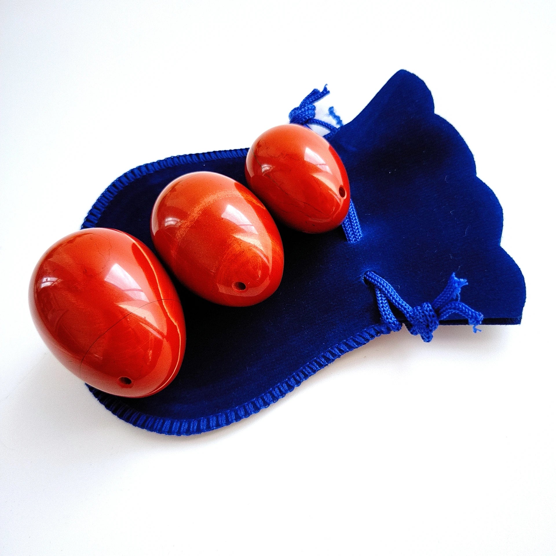 Huiying Wholesale Natural Red Jasper Crystal Eggs Nephrite Jade Yoni Eggs Set Crystal Quartz Eggs for Woman