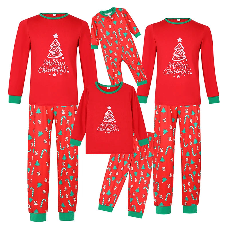 2023 New Parent-child Outfit Red Family Four Pajamas Family Christmas Home Loungewear Clothing Set Drop Shipping