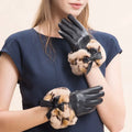 Soft Rabbit Fur Gloves Winter Warm Fleece Girls Genuine Sheepskin Gloves