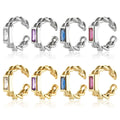FUAMAY Aretes De Plata 925 Twisted Earrings 18K Gold Plated Ear Cuff Earrings With Zircon