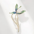 Jachon Custom Luxury Women's Brooch Pins Pearl and Zircon Enamelled Magnolia and Lily Copper Brooches Plated Jewelry