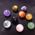 Natural Amethyst Healing Crystal Gems Ball Divination Sphere Sculpture Figurine with Meditation Feng Shui Home Decoration
