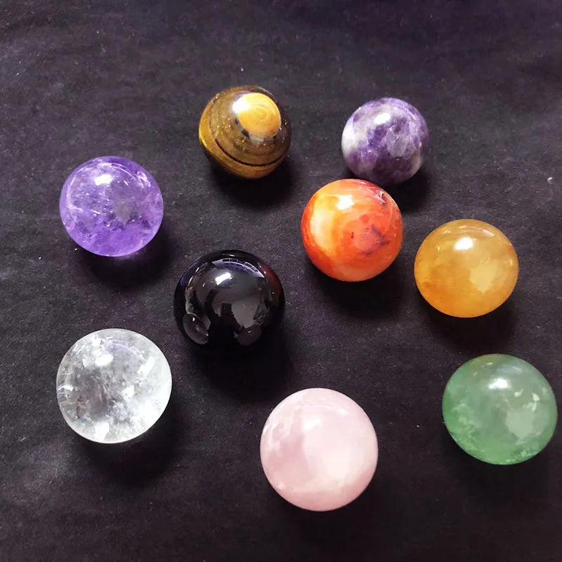 Natural Amethyst Healing Crystal Gems Ball Divination Sphere Sculpture Figurine with Meditation Feng Shui Home Decoration