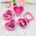 Wholesale Empty Private Label Eyelash Box 25mm 3d Mink Eyelash Packaging Box Hot pink Heart Shape Lash Box