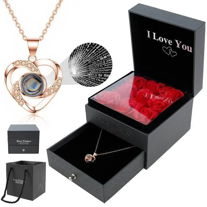 2026 Elegant Preserved Artificial Eternal Rose Jewelry for Mother's Day New Year Thanksgiving-Female Necklace Valentines Day