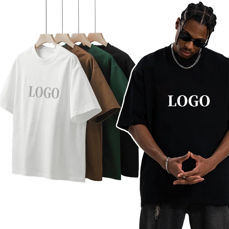 Heavyweight Screen Printed Dopped Shoulder Streetwear Puff Print Custom Vintage 100% Cotton Oversized Men Tshirts Manufacturer