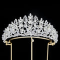 Miallo Elegant Crystal Bridal Tiaras Alloy Pearl Rhinestone Crown Wedding Hair Jewelry for Princess Headpiece