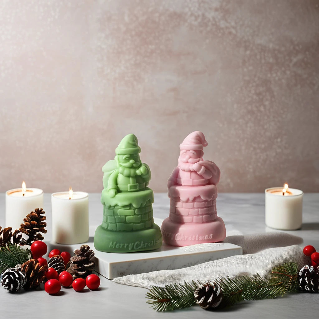 J10-312 Santa Claus Aromatherapy Candle Silicone Mold Chimney Old Man Candle Ornament Diy candle mold for decoration