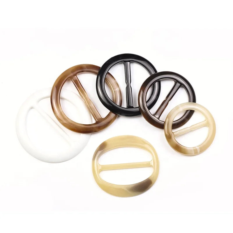Fashion Custom Horn Ring Belt Coat Adjustable Resin Belt Buckle for Coat Garment Clothing
