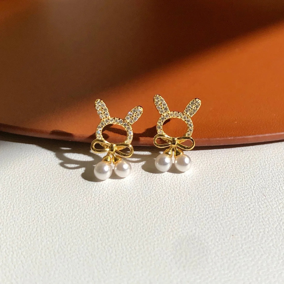 E2314 3-4mm DIY Natural Freshwater Pearl Charm Earrings Mounting Accessory 925 Sterling Silver Gold Plated  Jewelry for Women