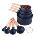 Hot Free Sample Plastic PP Baking Tools White and Rose Gold Measuring Cups and 50ml Silicone Coffee Scoop Spoon