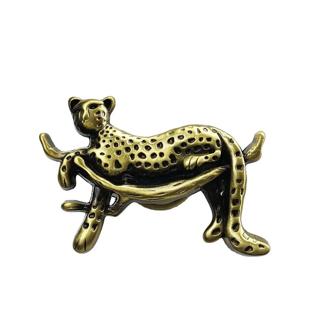 Leopard Cabinet Knobs Gold Silver Black Modern Kitchen Bedroom Dresser Drawer Handle Zinc Alloy Exterior Furniture Accessories
