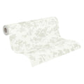 Made in Germany Modern Anti-static Hotel Wallpaper Rolls-Floral Pattern White Green Grey Non Woven Vinyl-1005x053m