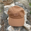 Custom 5 Panel Camp Cap Low Profile Canvas and Leather Patch with Embossed Logo Sublimated Fabric Checkered Hat