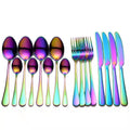 Rainbow Stainless Steel Flatware Set Mirror Polished Colorful Tableware for Presents Gift Box