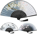 Hand Folding Fan Abanicos De Mano Chinese Vintage Style Handheld Fan With Fabric Sleeve Silk Fan With Bamboo Frame and Elegant