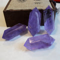Natural Amethyst Crystal Hexagonal Column Double Points Healing Crystals Gemstone Wand