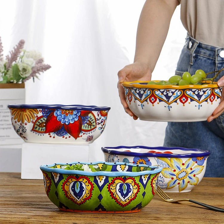 China Manufacturer Traditional Classical Style Flower Baking Ceramic Dinnerware Wholesale Dinnerware