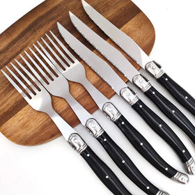 New Design Luxury Eco-Friendly 6-Piece Stainless Steel Flatware Set with Steak Knife Forks and Knives for Restaurants & Hotels