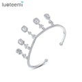 LUOTEEMI Adjustable Indian Bridal Cooper Jewelry Woman Designer Luxury Charm for Lady Bangle CZ
