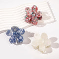 Korean Marbled Big Five-petal Flower Hair Clip Claw Girls Large Fashion Shark Hair Clamp Clip Female Acetate Hair Claw Clips