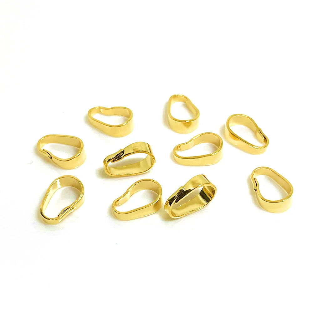 India Gold Plated Jewelry Basic Parts Gold Color Metal Diy Snap-on Metal Pendant Bail Jewelry Accessories for Pendants