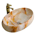Marble Oval Bathroom Basin Sink Ceramic Basin Counter Top Wash Basin Bathroom Ceramic China Sink