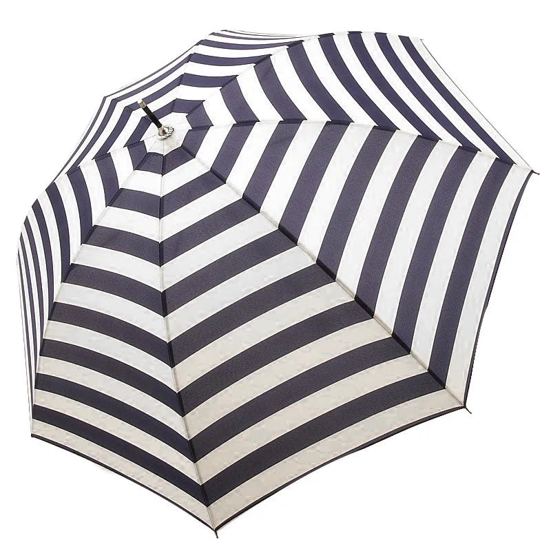 LOTUS Summer Automatic Open UV Resistant Umbrella with 190T Pongee Fabric Custom Logo and Stripe Print for Parties