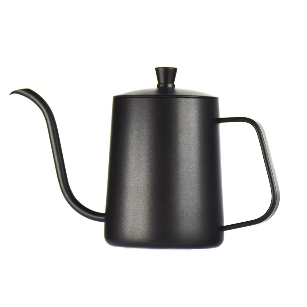 D Pour Over Coffee Drip Kettle Gooseneck 304 Stainless Steel Black 600ml With Internal Medicine and Baffle