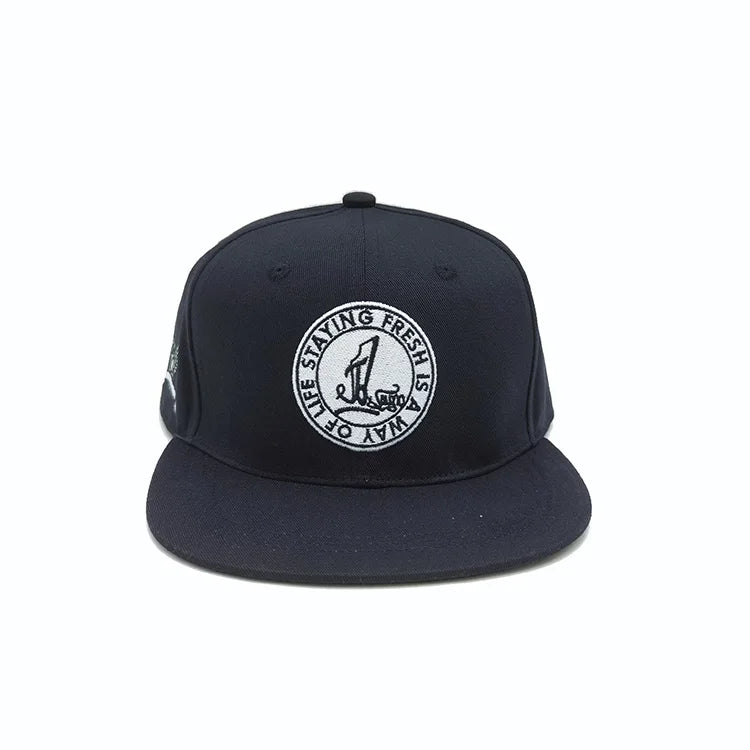 Unisex Snapback Baseball Cap with 3D Embroidery Performance Jersey Fleece Fabric Tropical Leaf Design