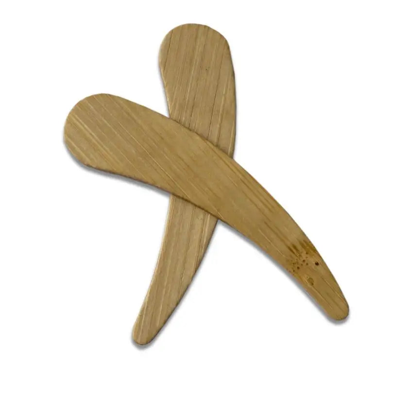 Wholesale Mini Makeup Bamboo Wooden Cosmetic Spoons Small Flat Scoop Spatulas Tool for Face Cream Application