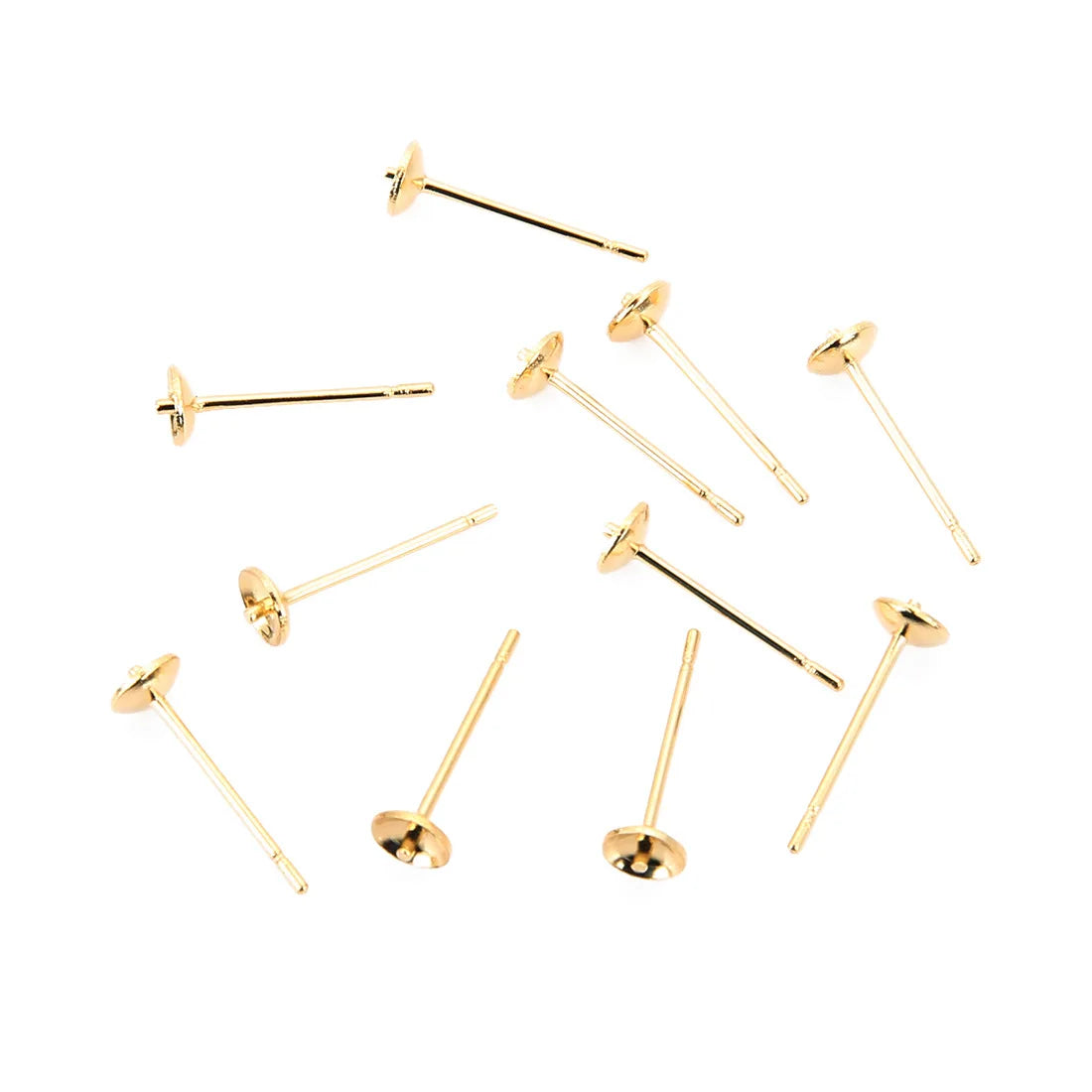 Stainless Steel Stud Earring Findings Ear Post Pearl Earrings Single Hole Beads Accessories