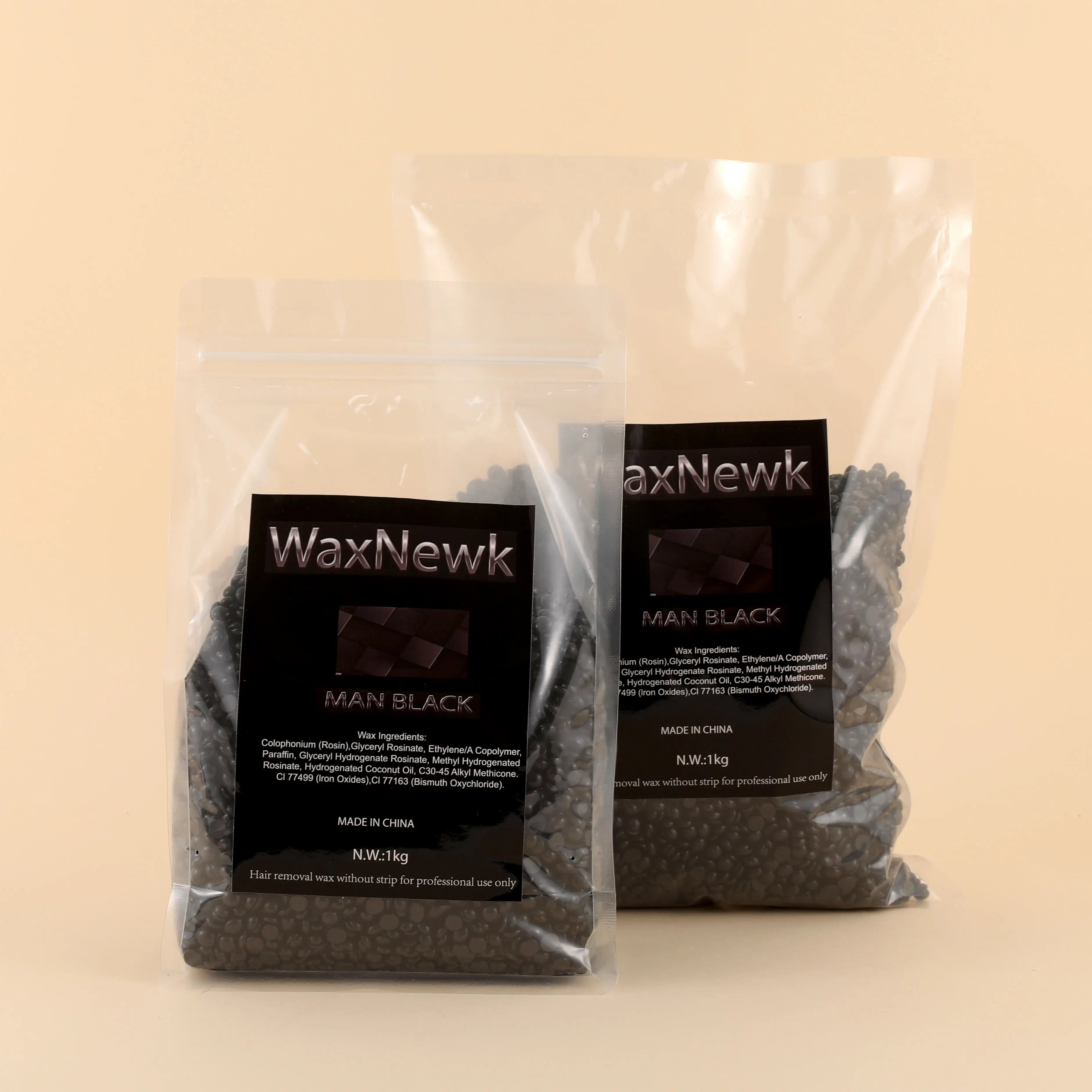 WaxNewK Man Black Wax 1kg Waxing Depilatory Face Body Thick Men Coarse Hair Removal Dry Fast Depilatory Wax Beans