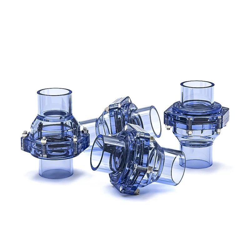 YIFENG UPVC Transparent Pipe Flap Check Valve Pipe Plastic Sewer Pipe Fittings Check Valve 32 40mm