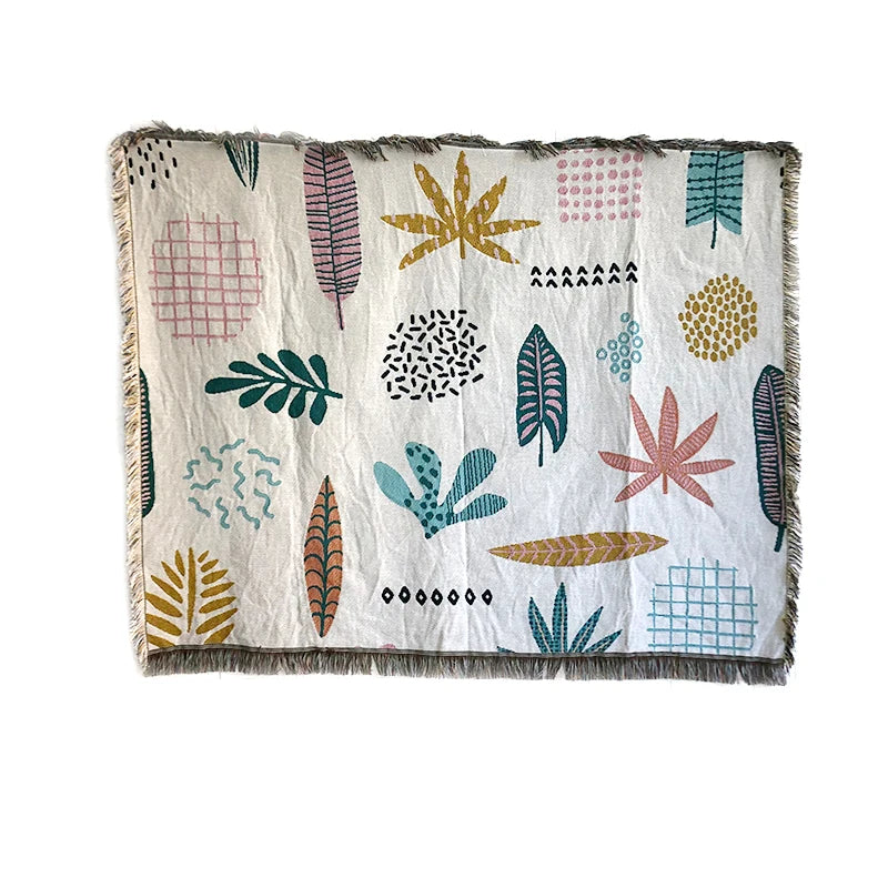 Wholesale Custom Woven Throw Blanket Low Moq Jacquard Cotton Blankets for Home Decor