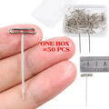 Wholesale 38mm Long 50pcs/Set Wig Making Tool Silver Stainless Steel T Shape Pins for Wigs