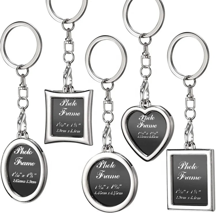 Birthday Gift Mini Blank Photo Frame Metal Keychain Photo Insert Personalized Custom Metal Keychain