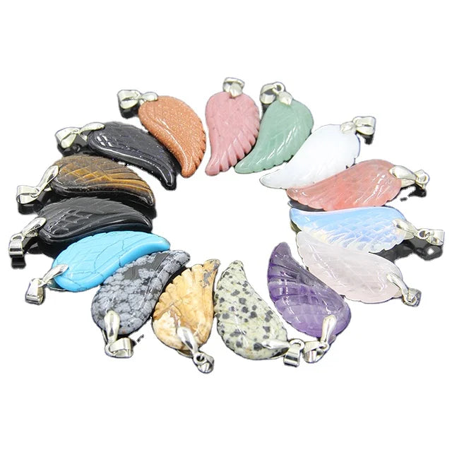 Bulk Wholesale Children's Amethyst Fairy Angel Wing Keychain Pendant Charms Gold Plated Zinc Alloy