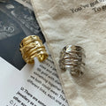 VIANRLA 925 Sterling Silver Chunky Gold Plated Rings Statement Women Rings