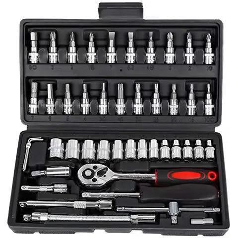 46pcs Carbon Steel Manual Hardware Tool Kit for Home Auto Repair Household Woodworking Customized OEM Combination Tool Set