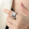 French Embossed Geometric Open Ring Titanium Steel Design Men's Fashion Jewelry Wide Band for Men Women PVD Plating