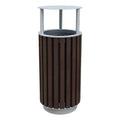 Outdoor Composite Wood Trash Garbage Can Outside Street Park Environment Rubbish Litter Bin Public Commercial Recycle Waste Bin