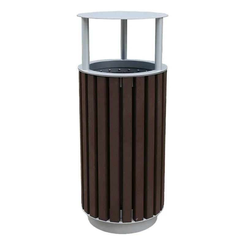 Outdoor Composite Wood Trash Garbage Can Outside Street Park Environment Rubbish Litter Bin Public Commercial Recycle Waste Bin