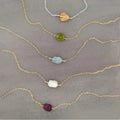 Zooying Fashion Raw Birthstone Raw Gemstone Choker Necklace Simple Dainty Stone Necklace Raw Crystal Stone Pendant Necklace
