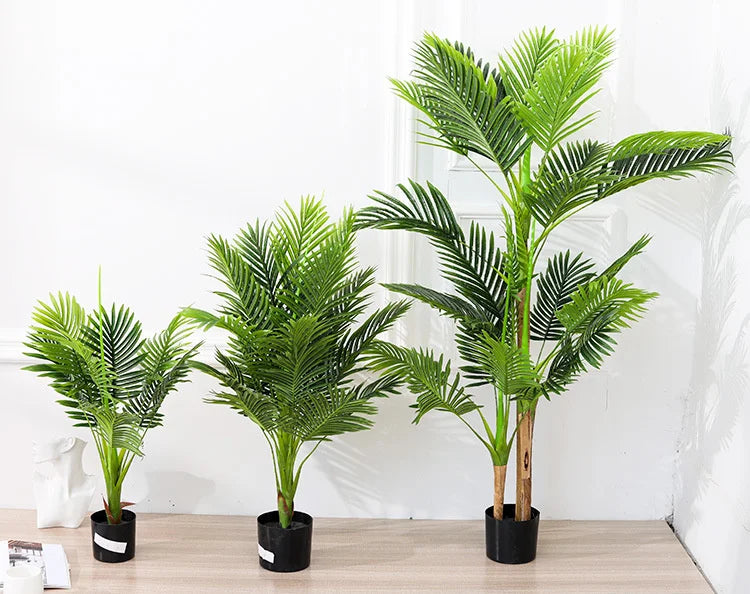 Garden Home Indoor Table Decor Plastic Bonsai Fake Plam Tree Green Artificial Fern Palm Plant Trees for Party Living Room Decor