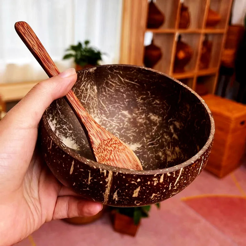 Food Safe Certified Tableware Fancy Coconut Bowl Gift Set Ready Eco-Friendly Natural Handmade Salad Fruit Bowls